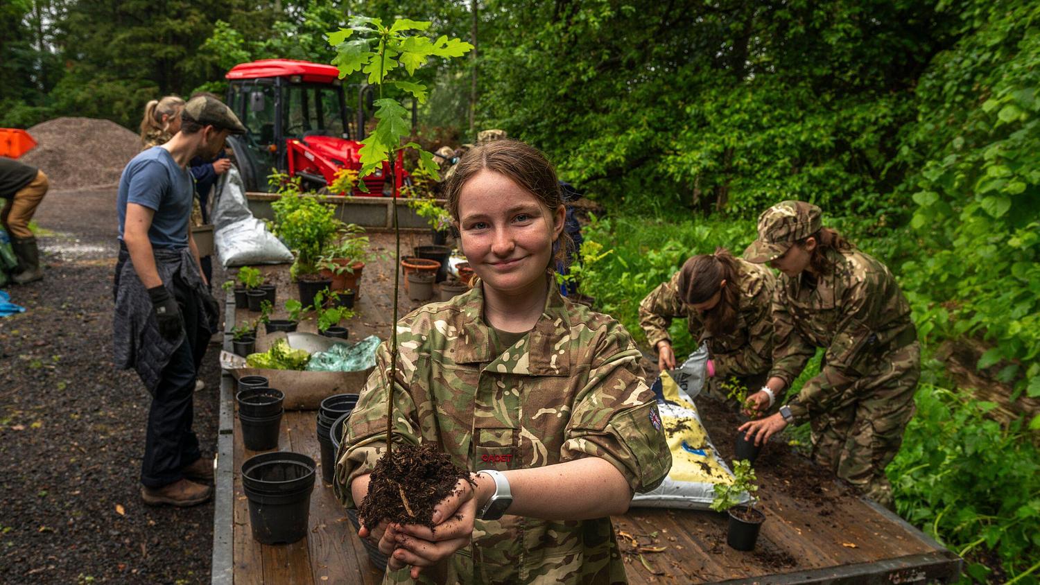 Plant Power: Cadets help plant over 900 trees at school