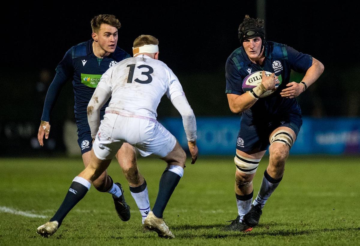 Cameron Henderson and Ollie Smith playing together against England